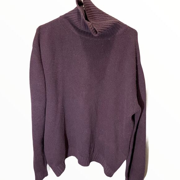 Malo Sweater Knitted Long Sleeve Turtle Neck Patched Elbow Pullover Purple 3X - Picture 2 of 6